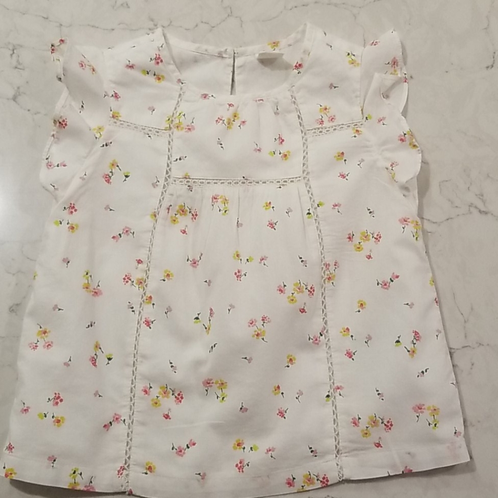 GAP Floral Blouse with Butterfly Sleeves